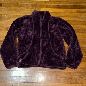Oiselle Cat Lady Full Zip Purple Fleece Jacket XL